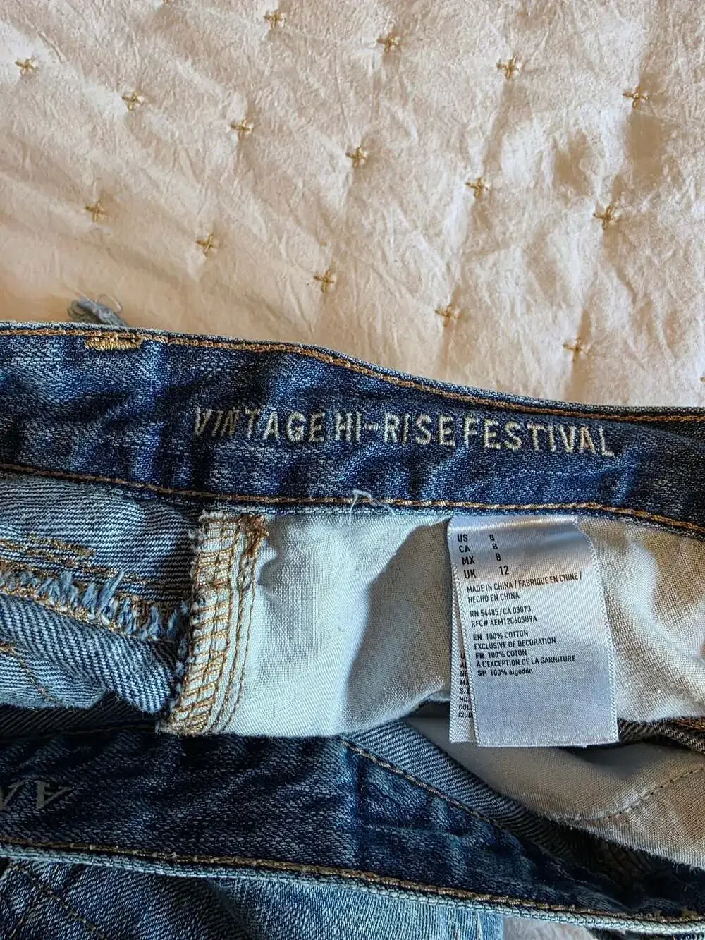 American Eagle Outfitters Vintage Hi-Rise Festival Cut Off Jean Shorts Size 8